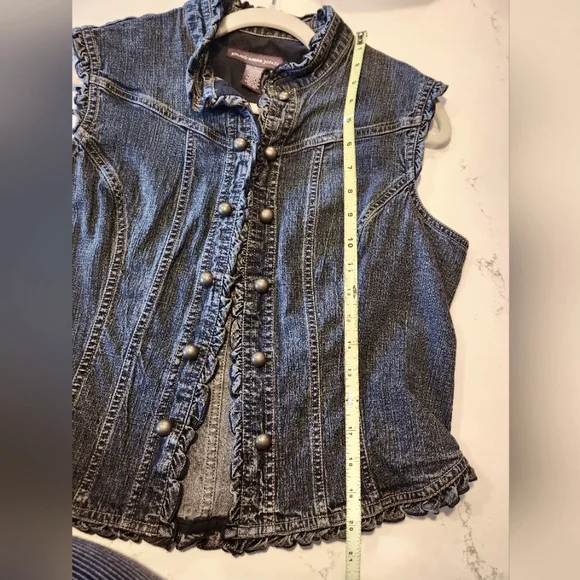 Jones Wear Denim Vest with Silver Buttons - Picture 11 of 11